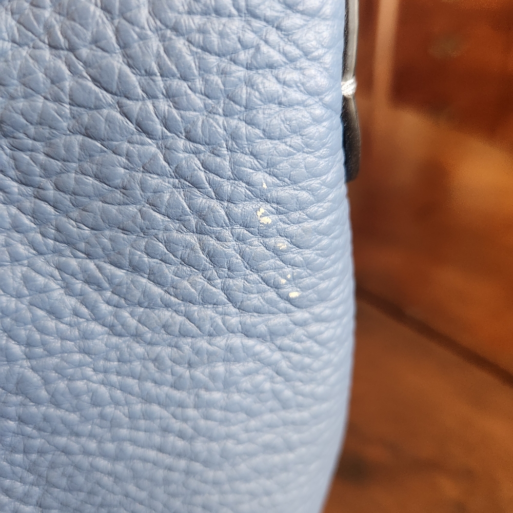 COACH Kacey Satchel Pebbled Leather Sky Blue - Picture 8 of 13